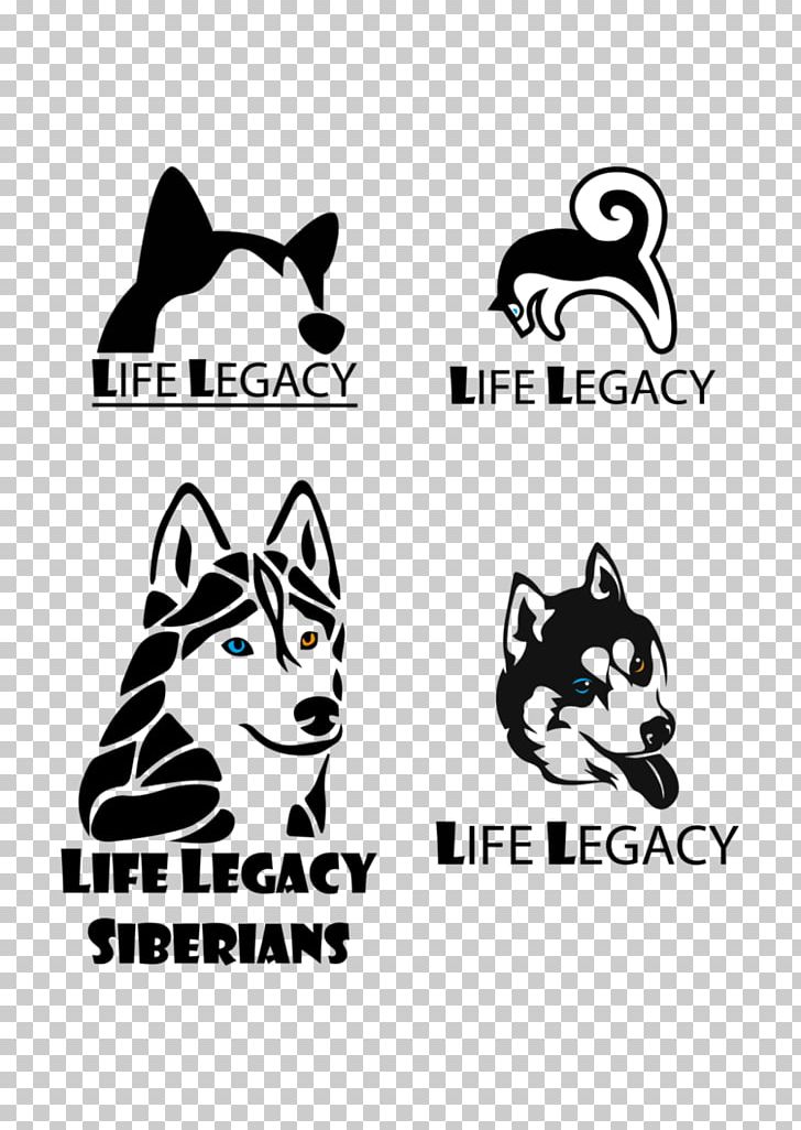Cat Siberian Husky Logo Dog Breed PNG, Clipart, Animals, Area, Black, Black And White, Brand Free PNG Download