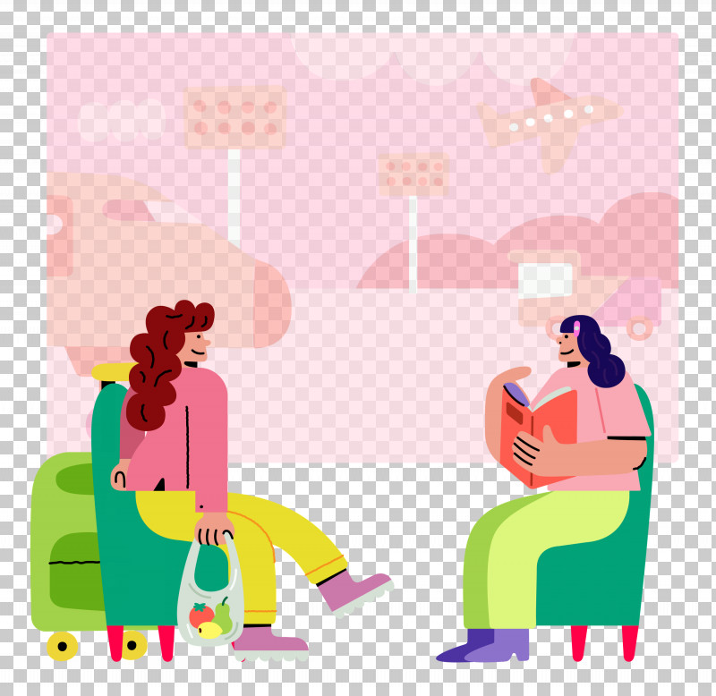 Waiting For Flight PNG, Clipart, Behavior, Cartoon, Conversation, Geometry, Happiness Free PNG Download