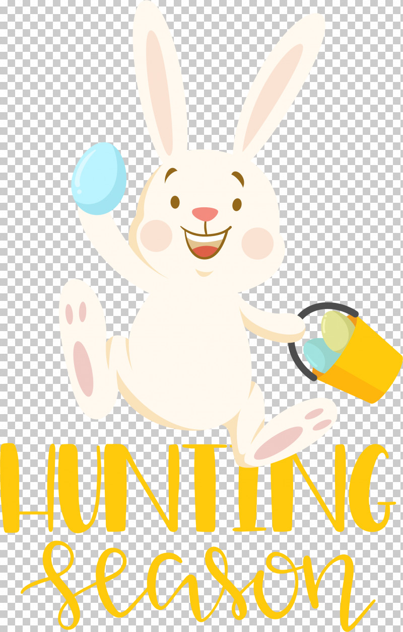Easter Bunny PNG, Clipart, Cartoon, Easter Bunny, Rabbit, Text, Yellow Free PNG Download