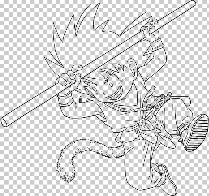 Goku Line Art Vegeta Drawing Black And White PNG, Clipart, Angle, Arm, Art, Artwork, Black And White Free PNG Download