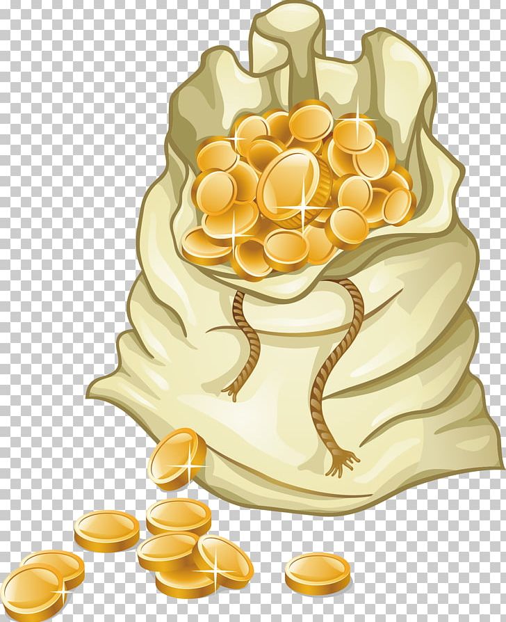 cartoon gold money bag