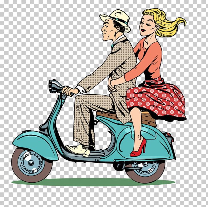 Scooter Piaggio Vespa Motorcycle PNG, Clipart, Automotive Design, Cars, Cartoon Characters, Cartoon Couple, Character Free PNG Download