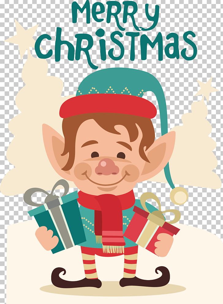 Santa Claus Christmas Gift PNG, Clipart, Adobe Illustrator, Cartoon, Elf, Elf Girl, Encapsulated Postscript Free PNG Download