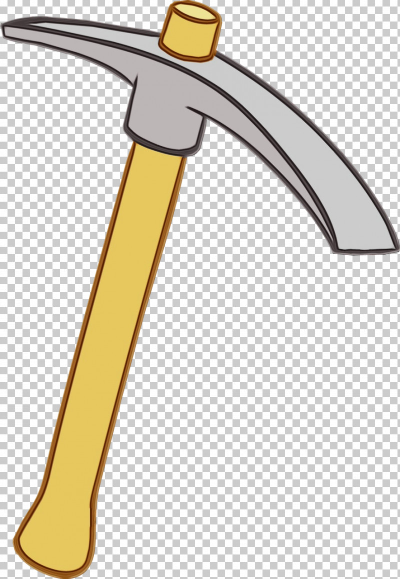 Pickaxe Cold Weapon Angle Hammer Yellow PNG, Clipart, Angle, Cold Weapon, Hammer, Line, Paint Free PNG Download