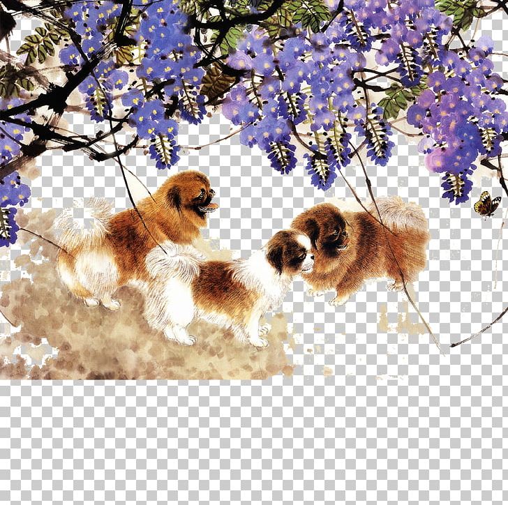 Samoyed Dog Ink Wash Painting Gongbi PNG, Clipart, Black Grapes, Brown, Carnivoran, Cartoon, Chinese Painting Free PNG Download
