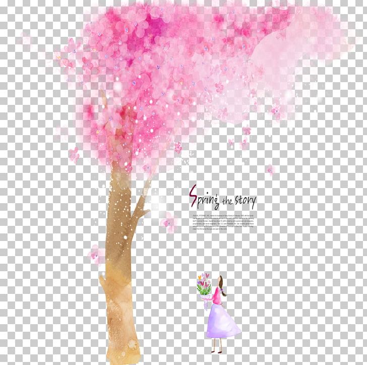 Watercolor Painting Cherry Blossom Illustration PNG, Clipart, Cartoon, Cartoon Handpainted Cherry Tree, Cherry, Color, Computer Wallpaper Free PNG Download