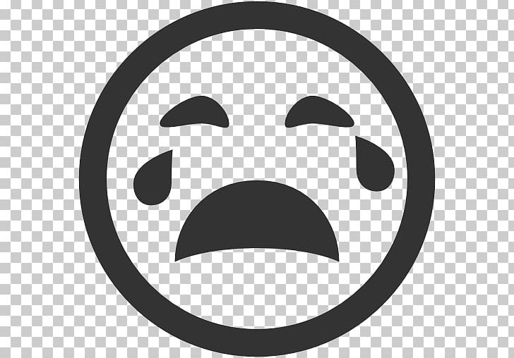 Emoticon Crying Icon PNG, Clipart, Apple Icon Image Format, Black And White, Circle, Crying, Desktop Environment Free PNG Download