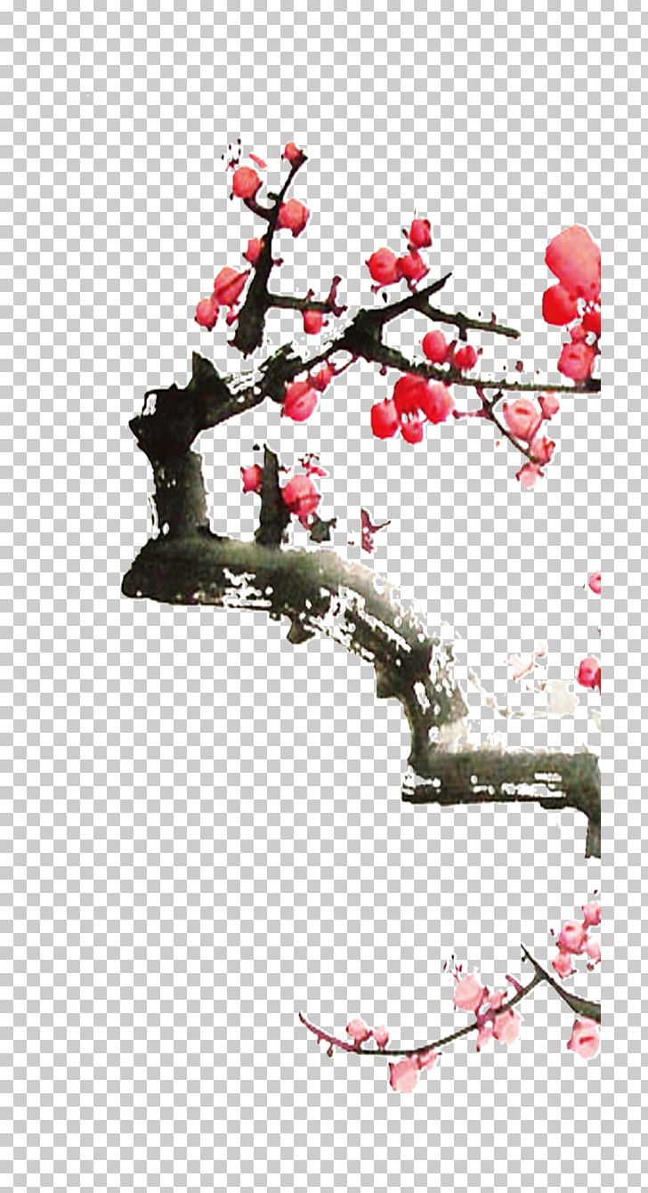 Ameixeira Poster Ink Wash Painting PNG, Clipart, Blossom, Branch, Cherry, Cherry Blossom, Chi Free PNG Download
