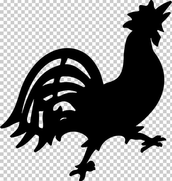 Rooster Silhouette PNG, Clipart, Animals, Autocad Dxf, Beak, Bird, Black And White Free PNG Download