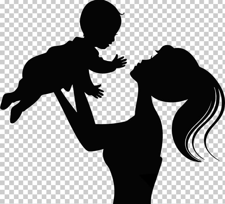 Silhouette Child Infant Mother PNG, Clipart, Animals, Arm, Black, Black And White, Child Free PNG Download