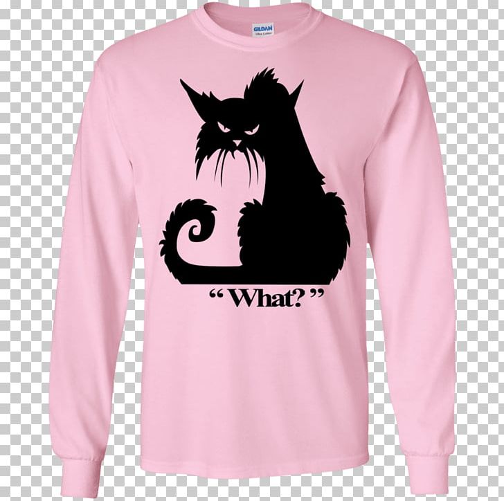 T-shirt Cat Hoodie Kitten PNG, Clipart, Black, Black Cat, Carnivoran, Cat Like Mammal, Cuff Free PNG Download