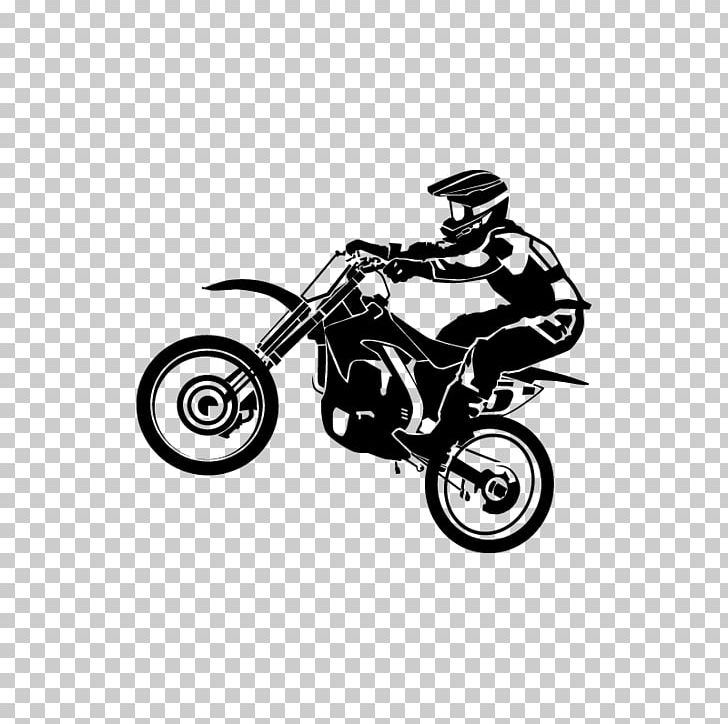 Sticker Motorcycle Wall Decal Motocross PNG, Clipart, Automotive Design, Black And White, Cars, Custom Motorcycle, Decal Free PNG Download