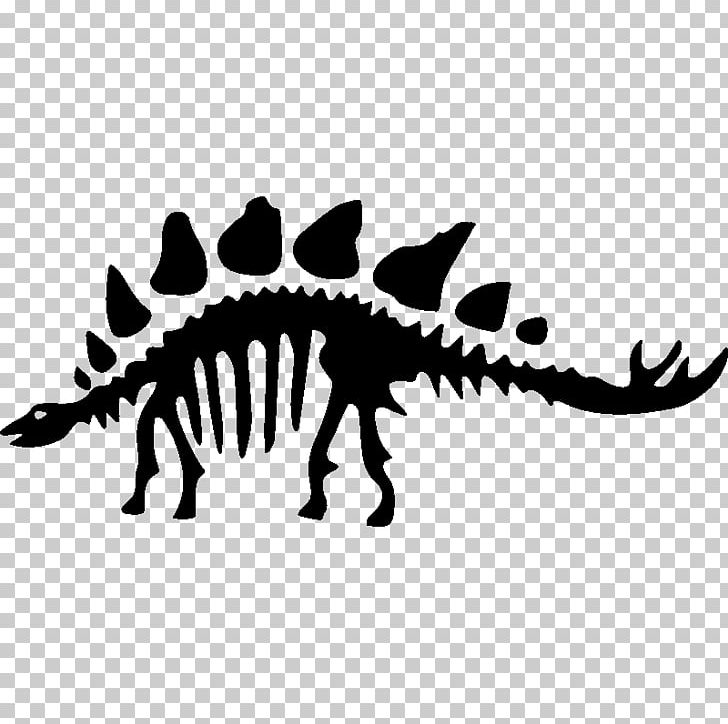 Stegosaurus Tyrannosaurus Triceratops Wall Decal Dinosaur PNG, Clipart, Black And White, Bone, Decal, Decorative Arts, Dinosaur Free PNG Download