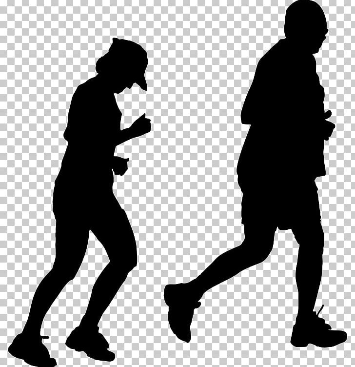 Silhouette Jogging PNG, Clipart, Black And White, Couple, Human Behavior, Jogging, Joint Free PNG Download