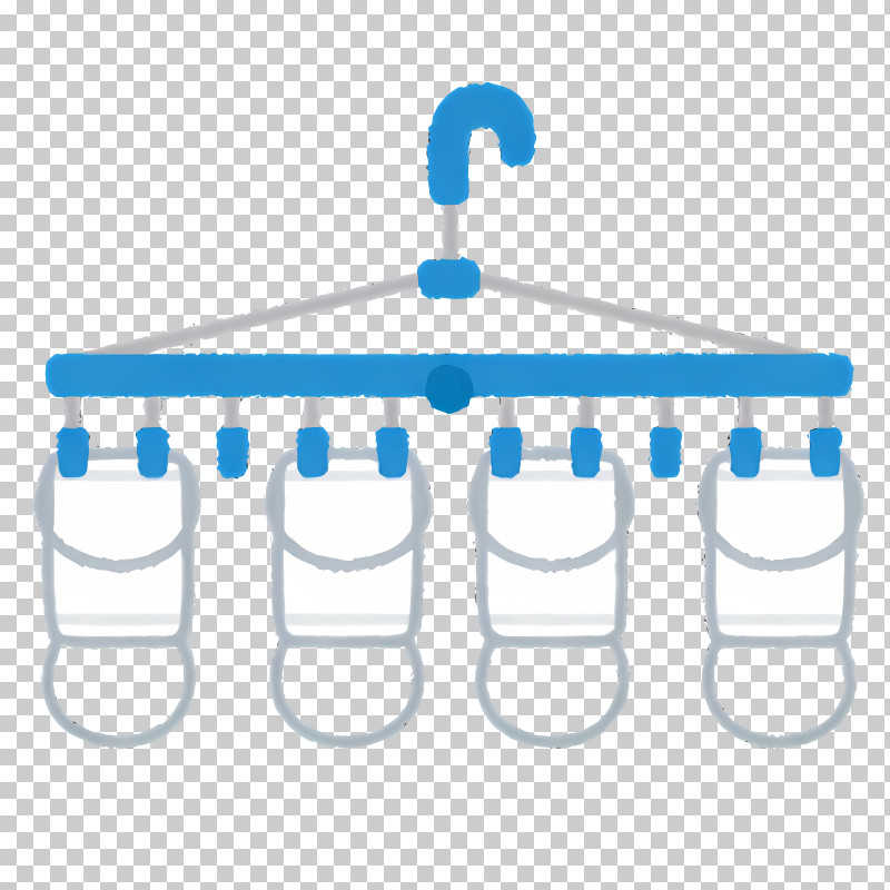 Icon Plastic Cups Clothes Hanger Blue Cups White Handle PNG