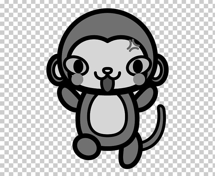 Monochrome Painting Black And White Monkey Mammal Kawaii PNG, Clipart, Angry Monkey, Behavior, Black, Black And White, Black M Free PNG Download
