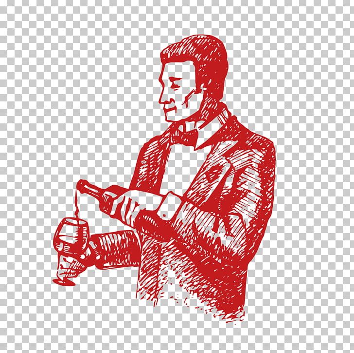 Wine Sommelier Vintage Illustration PNG, Clipart, Art, Bottle, Cartoon, Cartoon Illustration, Character Free PNG Download