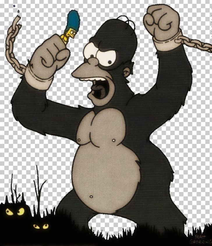 Homer Simpson Marge Simpson King Kong Treehouse Of Horror III Television Show PNG, Clipart, Animals, Art, Bear, Carnivoran, Cartoon Free PNG Download