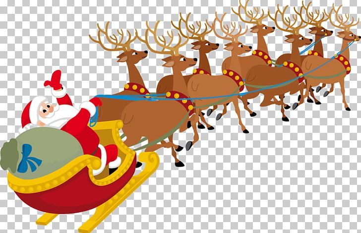 Santa Claus Reindeer Sled PNG, Clipart, Christmas, Christmas Decoration, Christmas Music, Christmas Ornament, Christmas Tree Free PNG Download