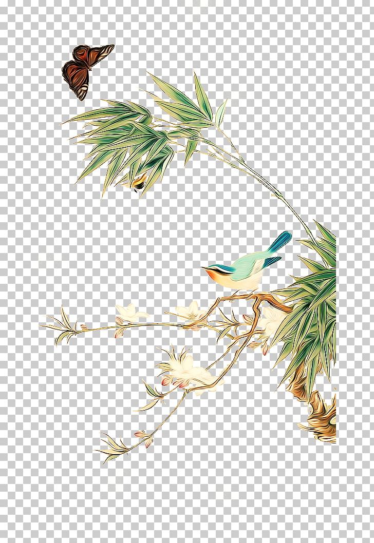 Ink Wash Painting Chinese Painting Gongbi Shan Shui Bamboo PNG, Clipart, Bamboo Leaves, Bamboo Tree, Birdandflower Painting, Birds, Branch Free PNG Download
