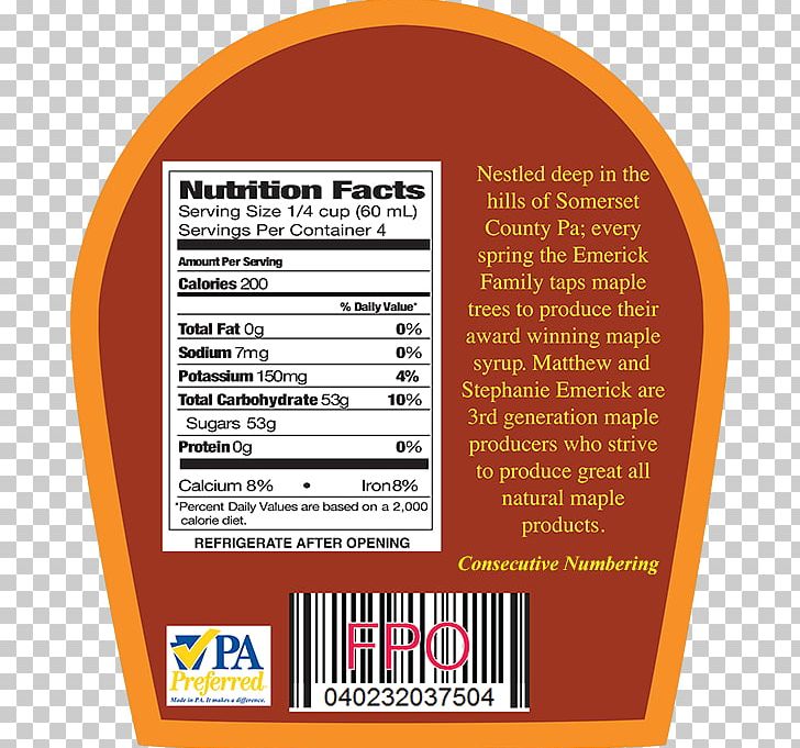 Nutrition Facts Label Maple Syrup Food PNG, Clipart,  Free PNG Download