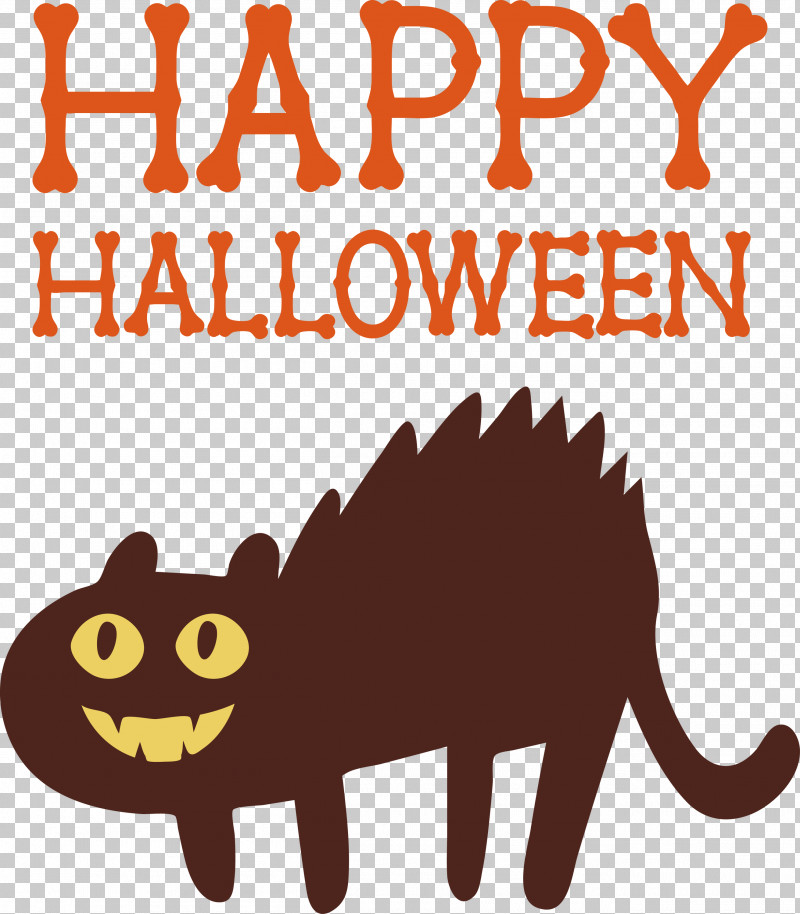 Happy Halloween PNG, Clipart, Cartoon, Cat, Happy Halloween, Line, Logo Free PNG Download