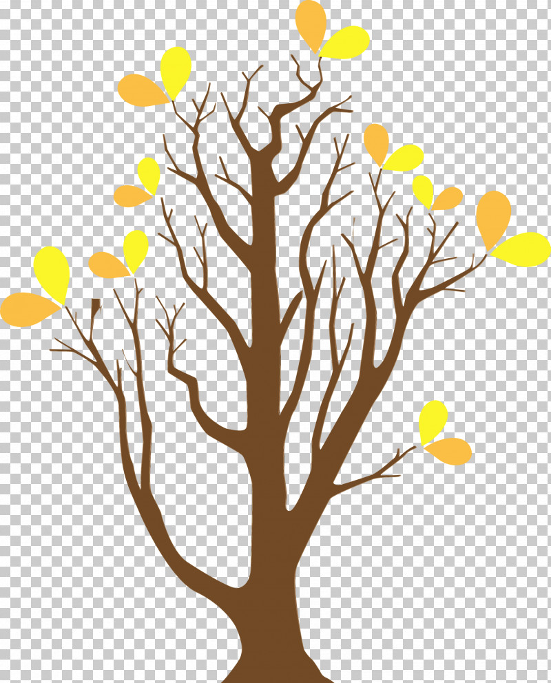 Yellow Tree Branch Plant Leaf PNG, Clipart, Abstract Tree, Branch, Cartoon Tree, Leaf, Paint Free PNG Download