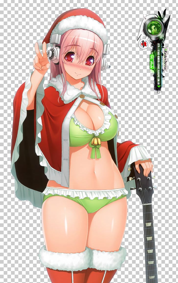 Super Sonico Anime Santa Claus Christmas Character PNG, Clipart, Action Figure, Anime, Brown Hair, Cartoon, Character Free PNG Download