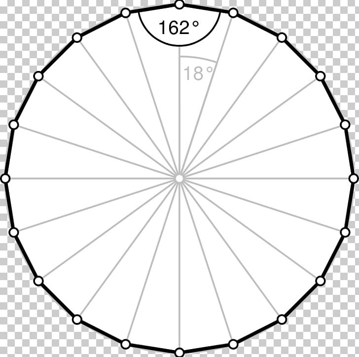 Regular Polygon Internal Angle Icosagon Dodecagon PNG, Clipart, Angle, Area, Bicycle Part, Bicycle Wheel, Black And White Free PNG Download
