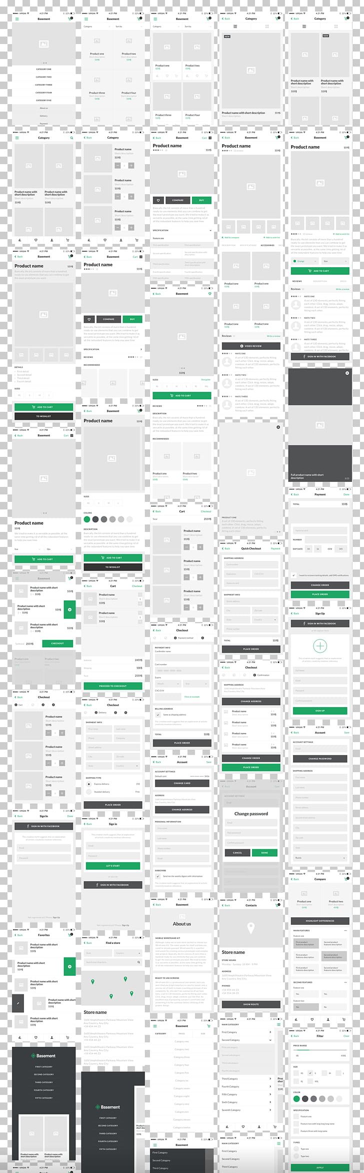 Responsive Web Design Website Wireframe User Experience PNG, Clipart, Card, Creative Market, Ecommerce, Internet, Line Free PNG Download