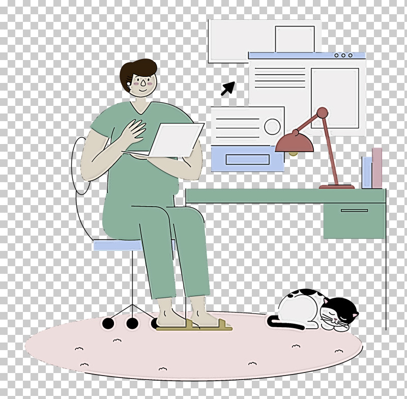 Work At Home Working PNG, Clipart, Behavior, Cartoon, Furniture, Geometry, Human Free PNG Download
