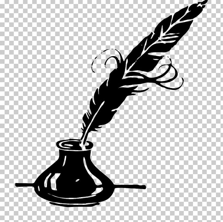 Quill Inkwell Paper Pen PNG, Clipart, Artwork, Beak, Bird, Black And White, Clip Art Free PNG Download