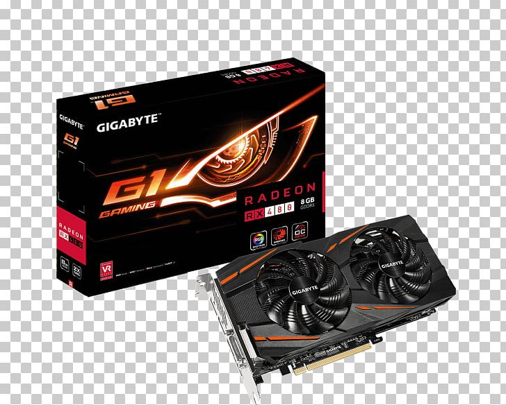 Graphics Cards & Video Adapters GK ATI Gigabyte Radeon RX 480 Gaming G1 4 GB WindForce II GDDR5 SDRAM Gigabyte Technology PNG, Clipart, 14 Nanometer, Amd Radeon 400 Series, Amd Radeon 500 Series, Amd Radeon Rx 480, Electronic Device Free PNG Download