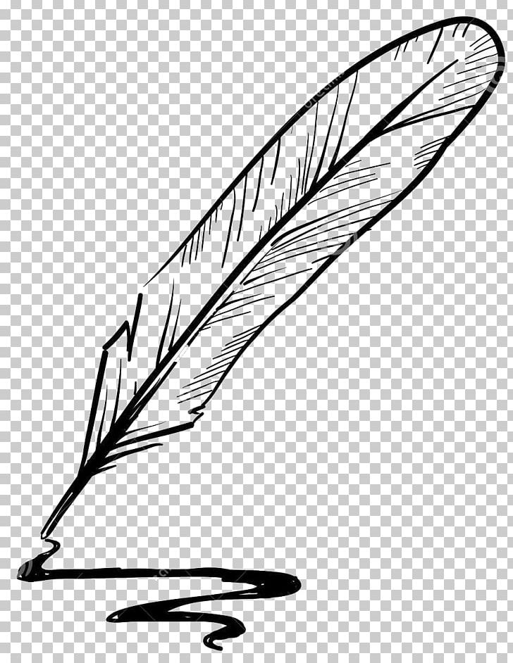 Feather Quill Ink Pen In Inkwell Stock Illustration - Download