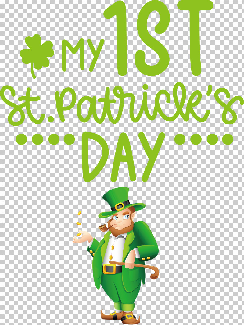 My 1st Patricks Day Saint Patrick PNG, Clipart, Behavior, Cartoon, Character, Christmas Day, Green Free PNG Download