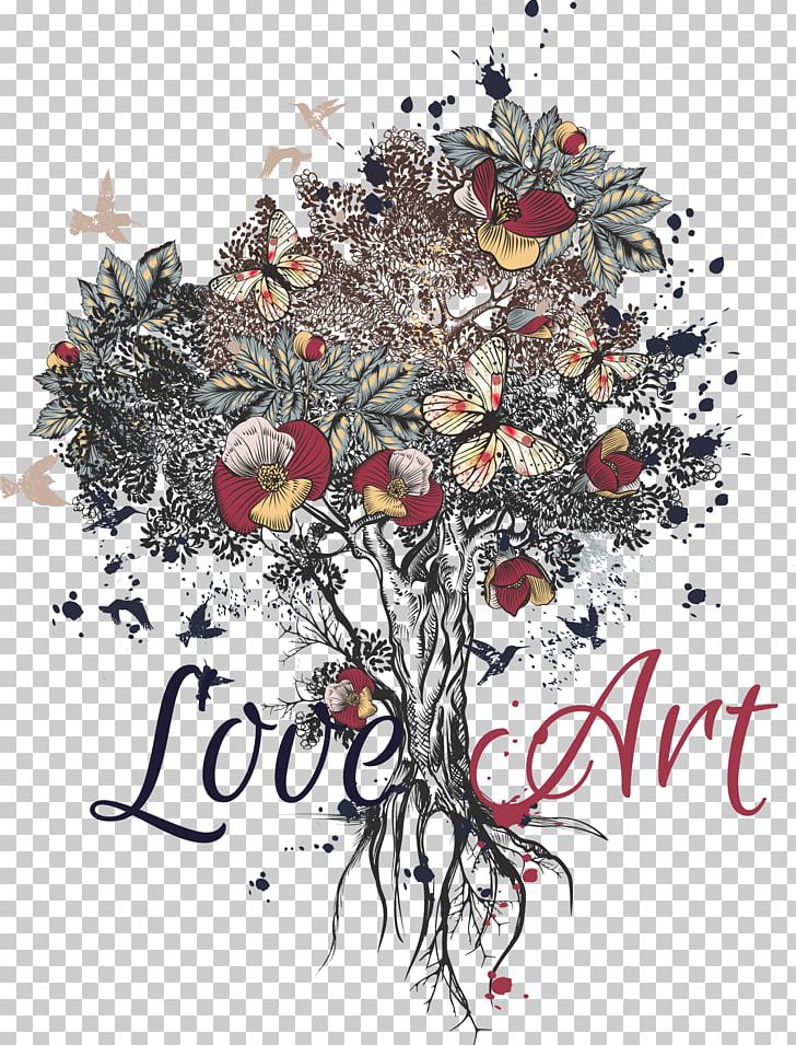 Floral Design Silhouette Illustration PNG, Clipart, Butterfly, Christmas Deer, Decoration, Deer, Deer Antlers Free PNG Download