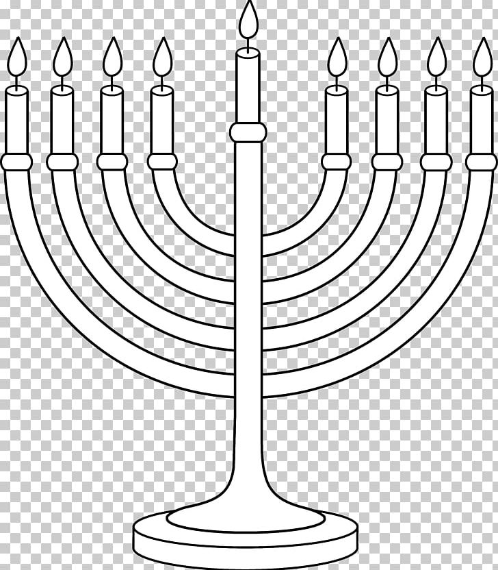 Menorah Hanukkah Dreidel Judaism PNG, Clipart, Black And White, Candle, Candle Holder, Coloring Book, Dreidel Free PNG Download