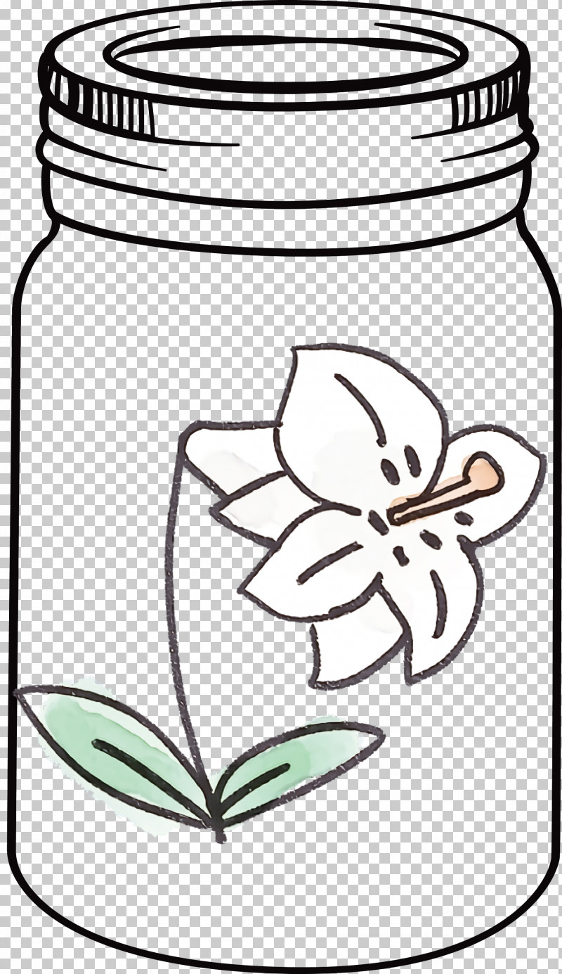 MASON JAR PNG, Clipart, Black And White, Cartoon, Coloring Book, Drawing,  Flower Free PNG Download