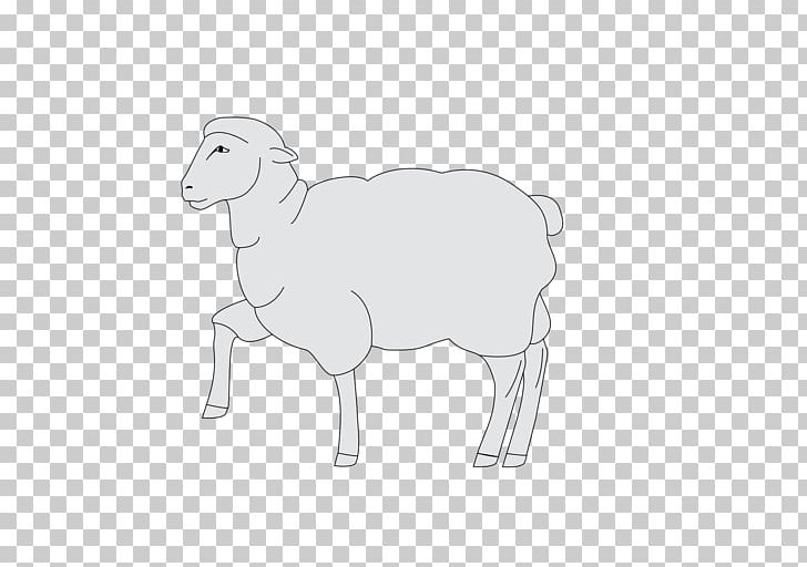 Sheep Goat Cattle Cartoon Mammal PNG, Clipart, Animals, Black And White, Cartoon, Cattle, Cattle Like Mammal Free PNG Download