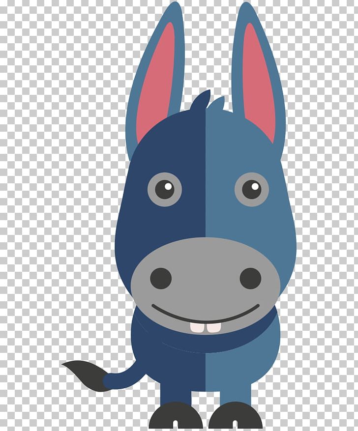 Donkey Cartoon Flat Design PNG, Clipart, Animals, Animation, Blue, Carnivoran, Cartoon Free PNG Download