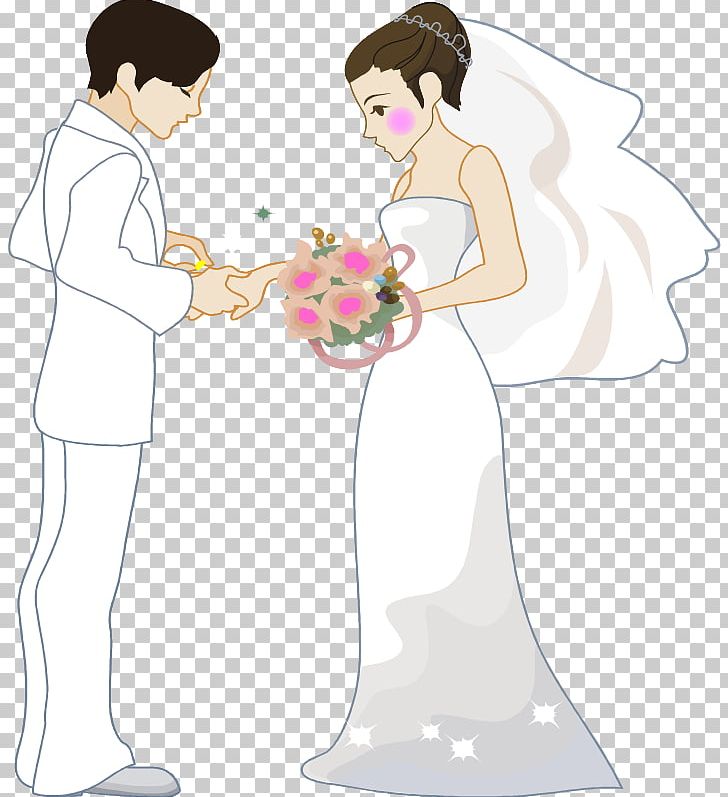Free Art Bride Groom Ring Ceremony Using Illustration Art Stock  Illustration - Illustration of cartoon, romantic: 282580120