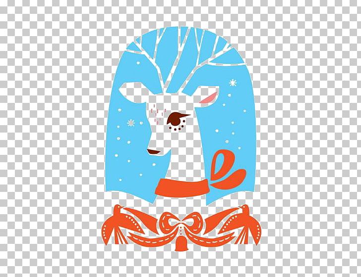 Deer Snow Illustration PNG, Clipart, Animal, Area, Art, Blue, Cartoon Free PNG Download