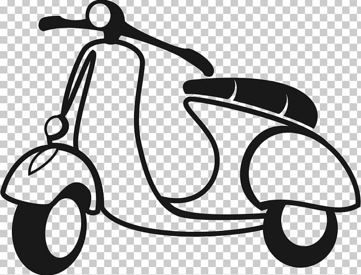 Scooter Vespa Motorcycle Moped PNG, Clipart, Artwork, Bicycle, Black And White, Cars, Circle Free PNG Download