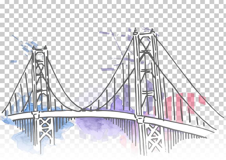 Bridge–tunnel Line Drawing Point Suspension Bridge PNG, Clipart, Angle, Area, Art, Bridge, Drawing Free PNG Download
