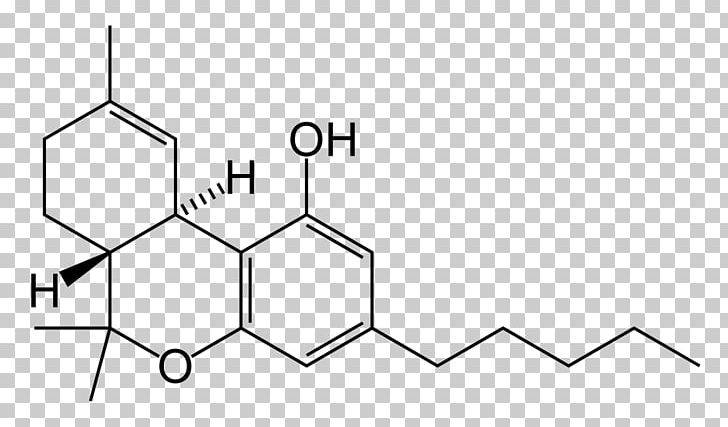 Tetrahydrocannabinol Cannabinoid Cannabidiol Cannabis Psychoactive Drug PNG, Clipart, Anandamide, Angle, Area, Black, Black And White Free PNG Download