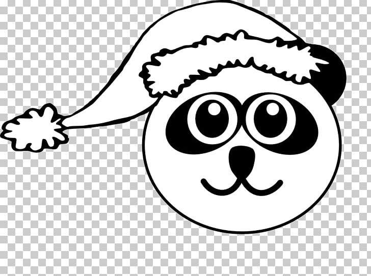 Giant Panda Santa Claus Red Panda Bear PNG, Clipart, Art, Bear, Black, Black And White, Christmas Free PNG Download