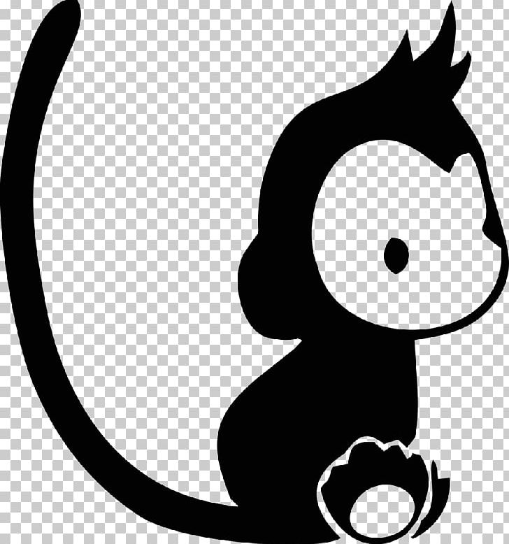 Logo Monkey PNG, Clipart, Art, Artwork, Black, Black And White, Carnivoran Free PNG Download