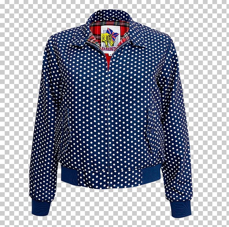 Polka Dot Harrington Jacket Blouse Clothing PNG, Clipart, Blouse, Blouson, Button, Clothing, Coat Free PNG Download