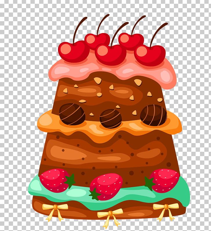 Birthday Cake Chocolate Cake Cupcake Layer Cake Fruitcake PNG, Clipart, Cake, Cake Decorating, Cakes, Cartoon, Cherry Free PNG Download