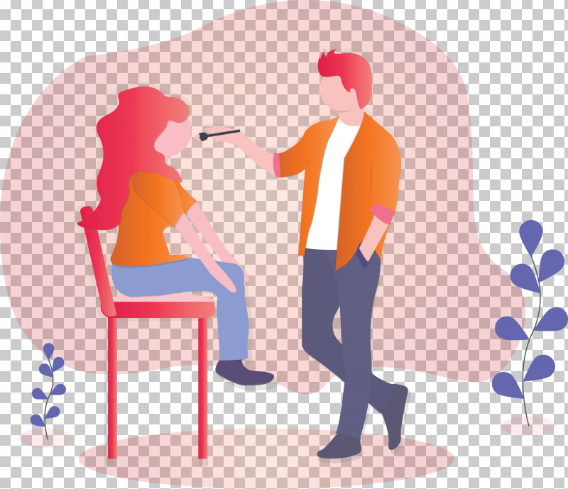 Makeup Girl PNG, Clipart, Cartoon, Conversation, Furniture, Gesture, Girl Free PNG Download